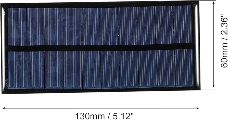 Amazon.com : MECCANIXITY Mini Solar Panel Cell 5V 200mA 1W 130mm x